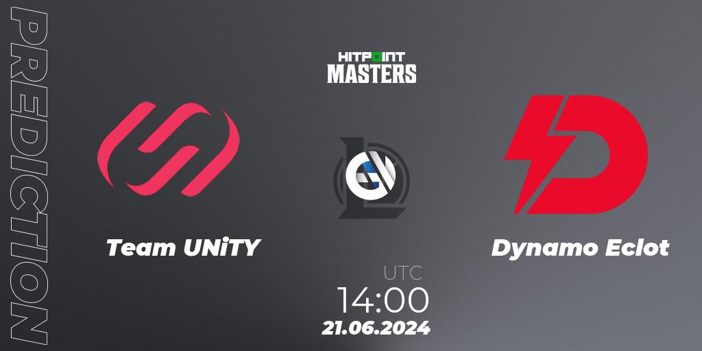 Pronóstico Team UNiTY - Dynamo Eclot. 21.06.2024 at 17:00, LoL, Hitpoint Masters Summer 2024