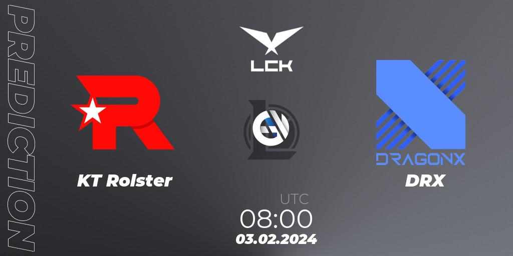 Pronóstico KT Rolster - DRX. 03.02.24, LoL, LCK Spring 2024 - Group Stage