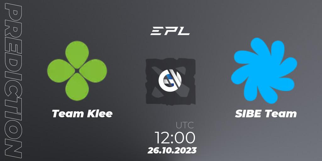 Pronóstico Team Klee - SIBE Team. 26.10.2023 at 12:00, Dota 2, European Pro League Season 13