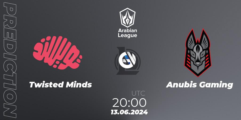 Pronóstico Twisted Minds - Anubis Gaming. 13.06.2024 at 20:00, LoL, Arabian League Summer 2024