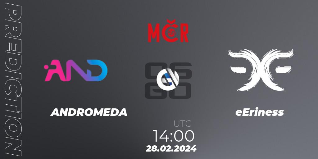 Pronóstico ANDROMEDA - eEriness. 28.02.24, CS2 (CS:GO), Tipsport Cup Winter 2024: Closed Qualifier