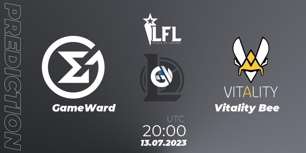 Pronóstico GameWard - Vitality Bee. 13.07.2023 at 20:00, LoL, LFL Summer 2023 - Group Stage