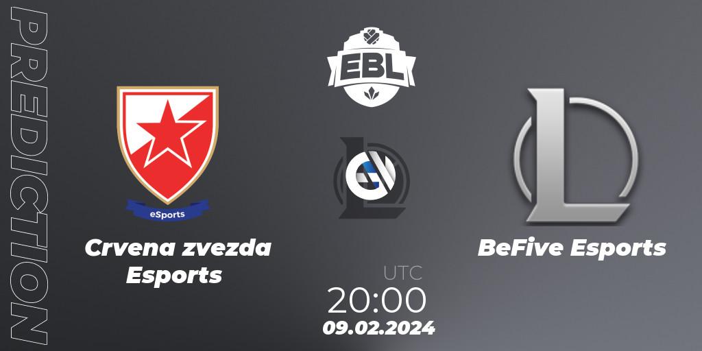 Pronóstico Crvena zvezda Esports - BeFive Esports. 09.02.2024 at 20:00, LoL, Esports Balkan League Season 14
