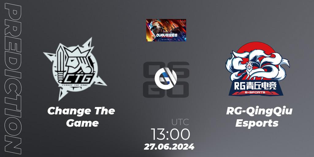 Pronóstico Change The Game - RG-QingQiu Esports. 27.06.2024 at 10:00, Counter-Strike (CS2), QU Pro League