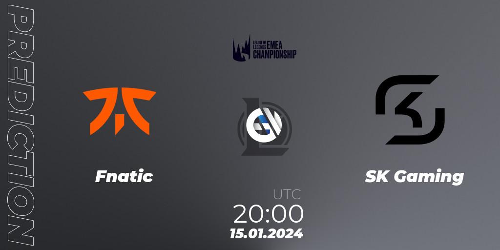 Pronóstico Fnatic - SK Gaming. 15.01.2024 at 20:00, LoL, LEC Winter 2024 - Regular Season
