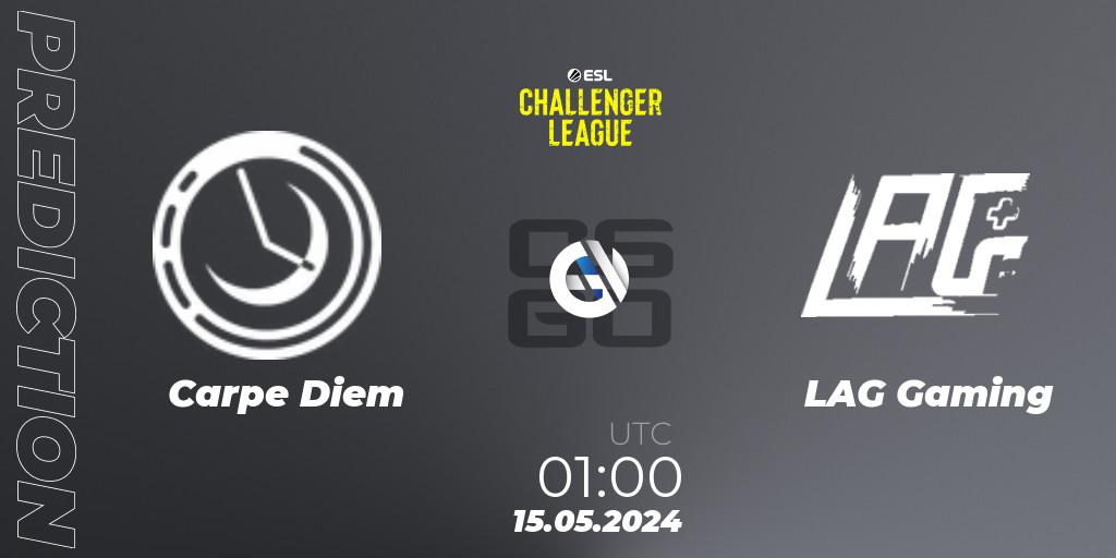 Pronóstico Carpe Diem - LAG Gaming. 15.05.2024 at 01:00, Counter-Strike (CS2), ESL Challenger League Season 47: North America