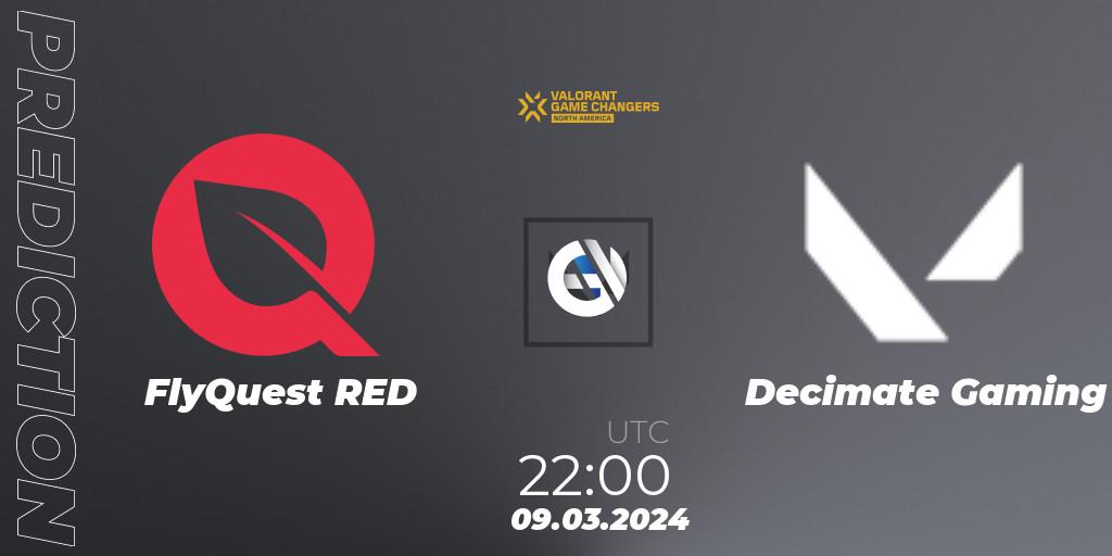 Pronóstico FlyQuest RED - Decimate Gaming. 09.03.2024 at 22:00, VALORANT, VCT 2024: Game Changers North America Series Series 1