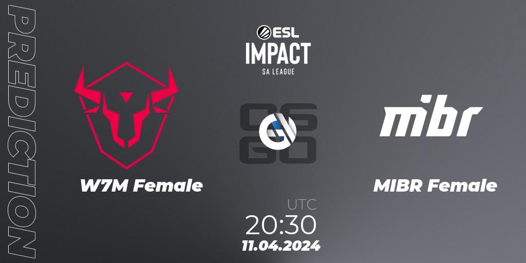 Pronóstico W7M Female - MIBR Female. 11.04.24, CS2 (CS:GO), ESL Impact League Season 5: South America