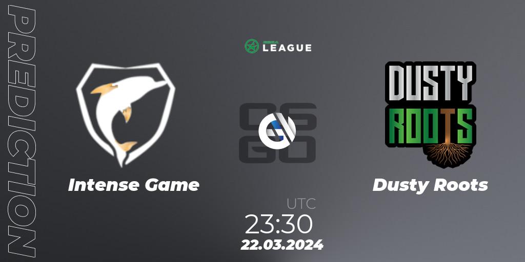 Pronóstico Intense Game - Dusty Roots. 22.03.2024 at 21:00, Counter-Strike (CS2), ESEA Season 48: Open Division - South America