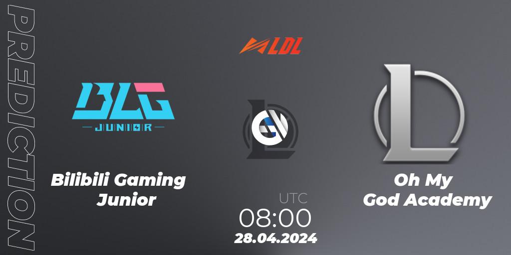 Pronóstico Bilibili Gaming Junior - Oh My God Academy. 28.04.2024 at 08:00, LoL, LDL 2024 - Stage 2