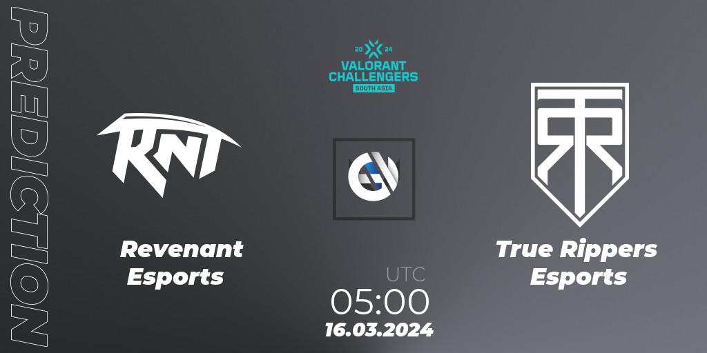 Pronóstico Revenant Esports - True Rippers Esports. 16.03.24, VALORANT, VALORANT Challengers 2024: South Asia Split 1 - Cup 1