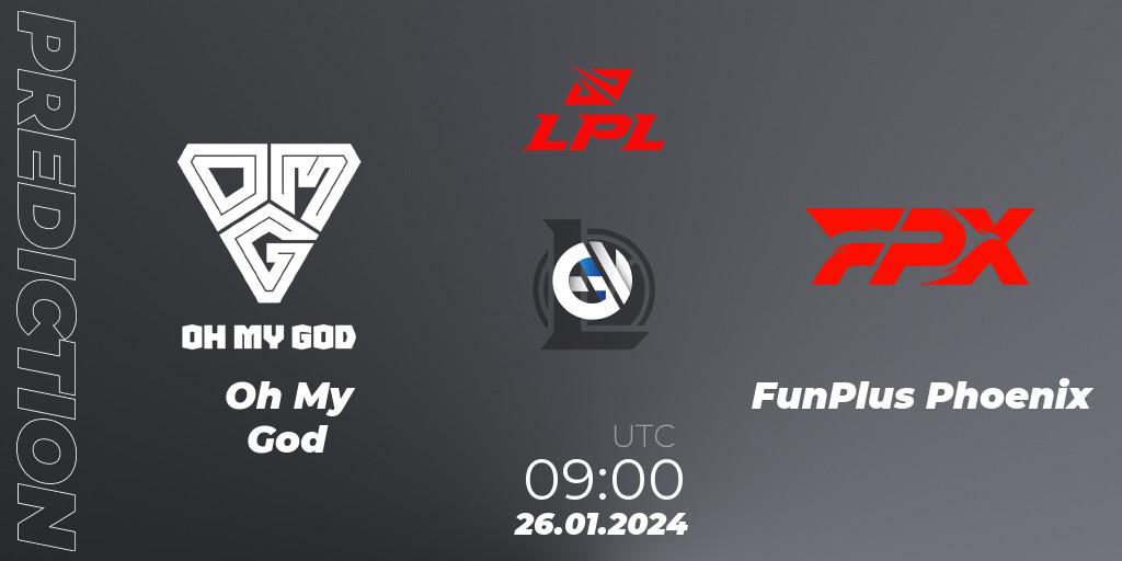 Pronóstico Oh My God - FunPlus Phoenix. 26.01.2024 at 09:00, LoL, LPL Spring 2024 - Group Stage
