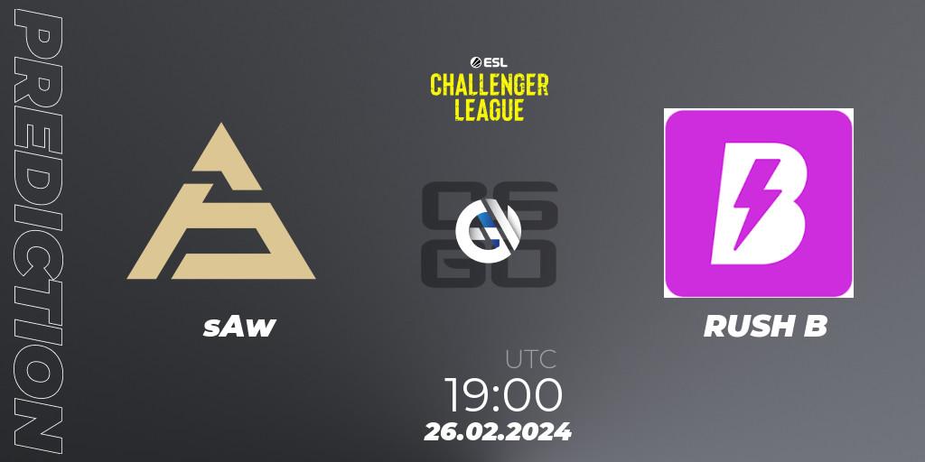 Pronóstico sAw - RUSH B. 26.02.2024 at 19:00, Counter-Strike (CS2), ESL Challenger League Season 47: Europe