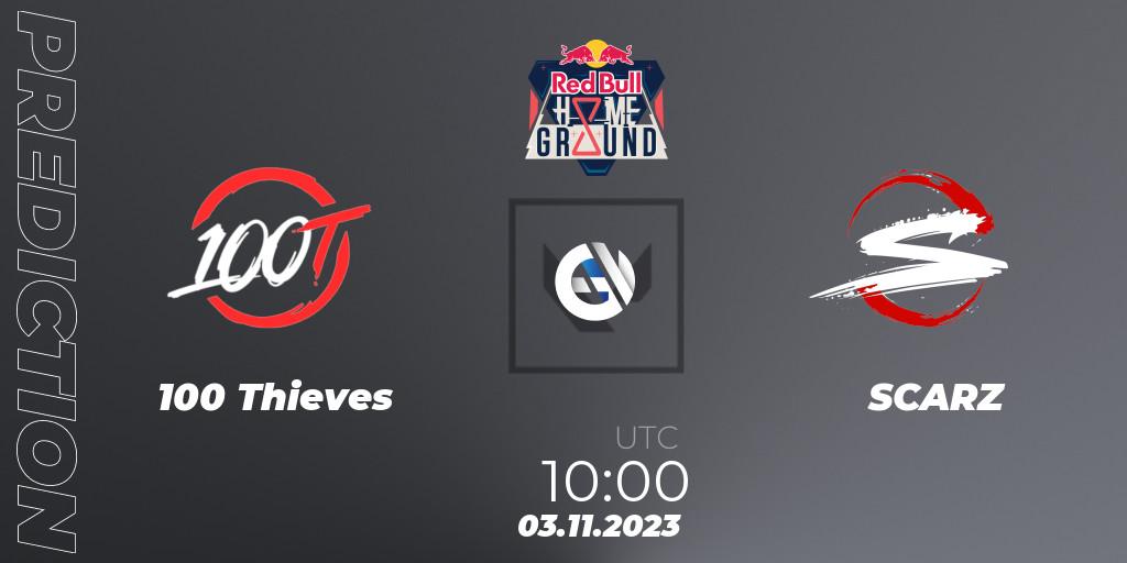 Pronóstico 100 Thieves - SCARZ. 03.11.23, VALORANT, Red Bull Home Ground #4 - Swiss Stage