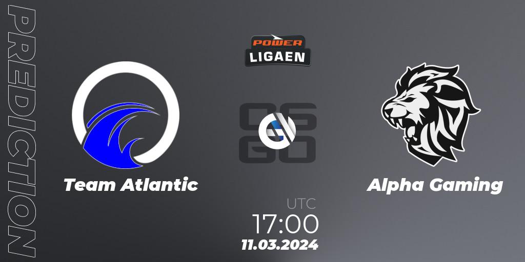 Pronóstico Team Atlantic - Alpha Gaming. 11.03.2024 at 17:00, Counter-Strike (CS2), Dust2.dk Ligaen Season 25