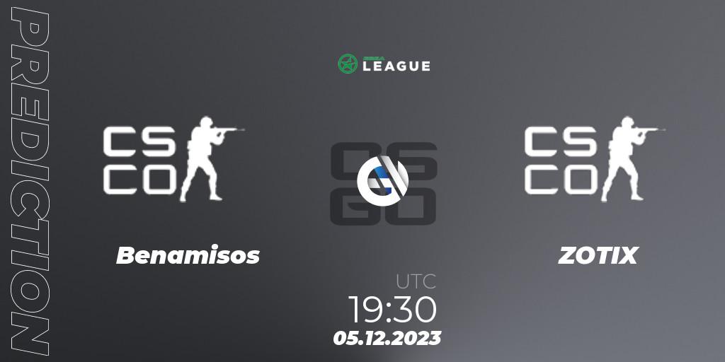 Pronóstico Benamisos - ZOTIX. 05.12.2023 at 19:30, Counter-Strike (CS2), ESEA Season 47: Main Division - Europe