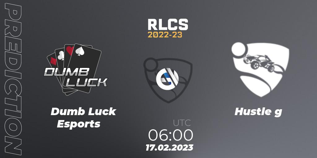 Pronóstico Dumb Luck Esports - Hustle g. 17.02.2023 at 06:00, Rocket League, RLCS 2022-23 - Winter: Oceania Regional 2 - Winter Cup