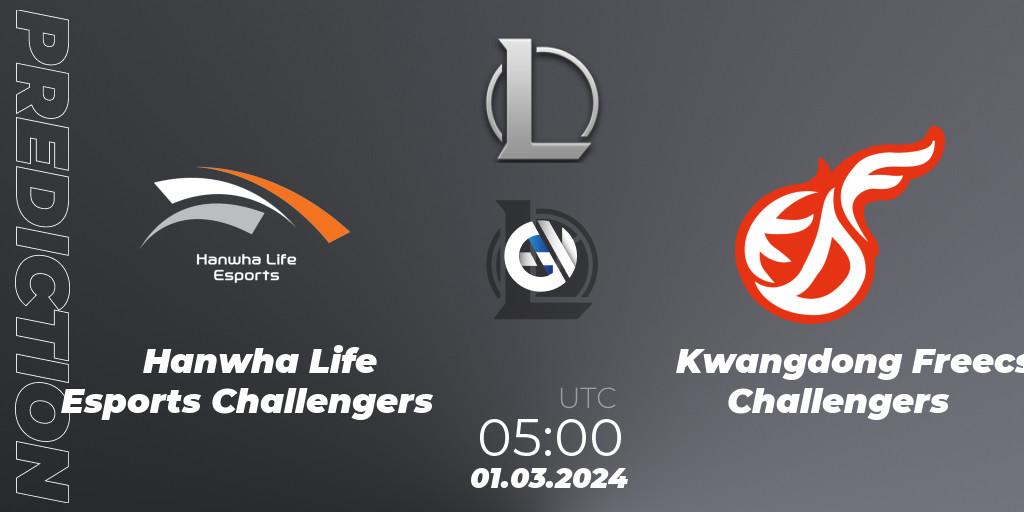 Pronóstico Hanwha Life Esports Challengers - Kwangdong Freecs Challengers. 01.03.24, LoL, LCK Challengers League 2024 Spring - Group Stage