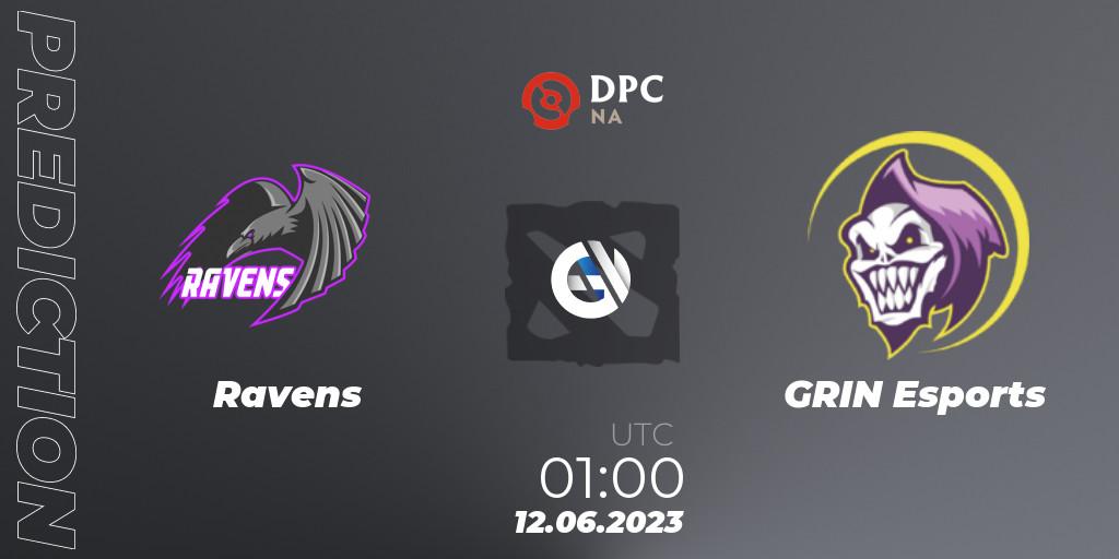 Pronóstico Ravens - GRIN Esports. 12.06.23, Dota 2, DPC 2023 Tour 3: NA Division II (Lower)