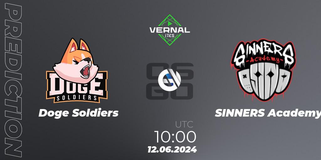 Pronóstico Doge Soldiers - SINNERS Academy. 12.06.2024 at 10:00, Counter-Strike (CS2), ITES Vernal