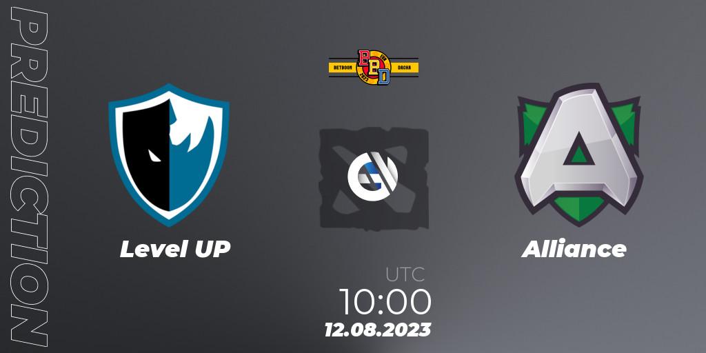 Pronóstico Level UP - Alliance. 12.08.2023 at 10:01, Dota 2, BetBoom Dacha - Online Stage