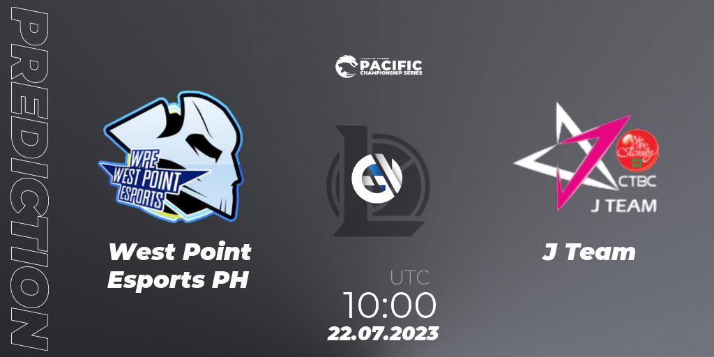 Pronóstico West Point Esports PH - J Team. 22.07.2023 at 10:00, LoL, PACIFIC Championship series Group Stage