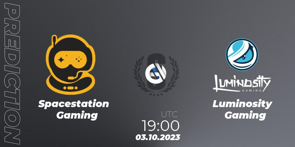 Pronóstico Spacestation Gaming - Luminosity Gaming. 03.10.23, Rainbow Six, North America League 2023 - Stage 2 - Last Chance Qualifier