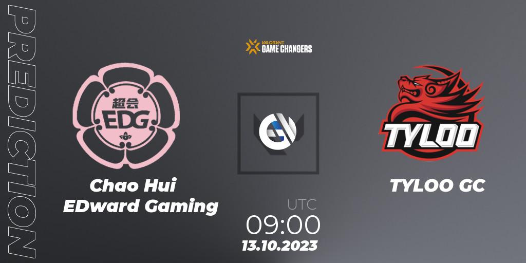 Pronóstico Chao Hui EDward Gaming - TYLOO GC. 13.10.2023 at 09:00, VALORANT, VALORANT Champions Tour 2023: Game Changers China Qualifier
