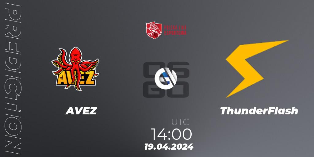 Pronóstico AVEZ - ThunderFlash. 19.04.24, CS2 (CS:GO), Polska Liga Esportowa 2024: Split #1