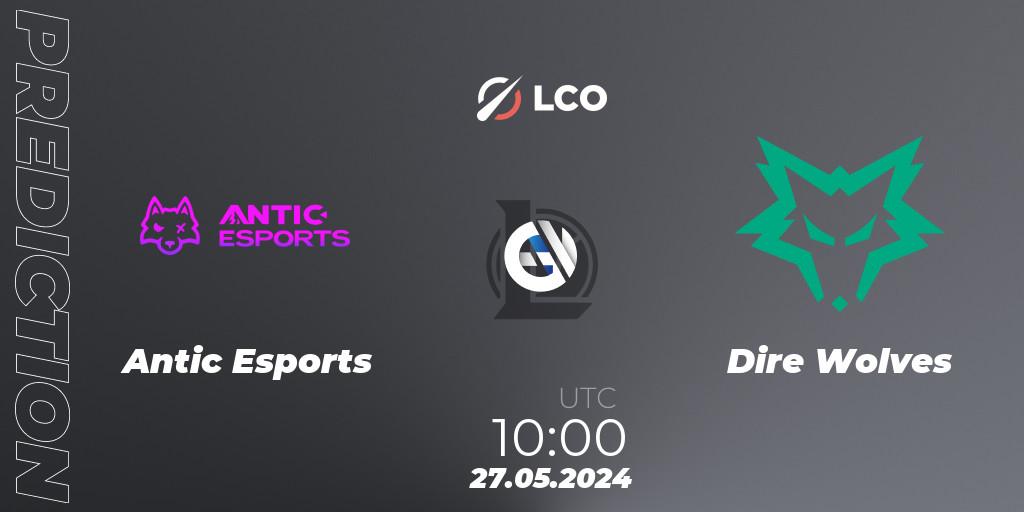Pronóstico Antic Esports - Dire Wolves. 27.05.2024 at 10:00, LoL, LCO Split 2 2024 - Group Stage