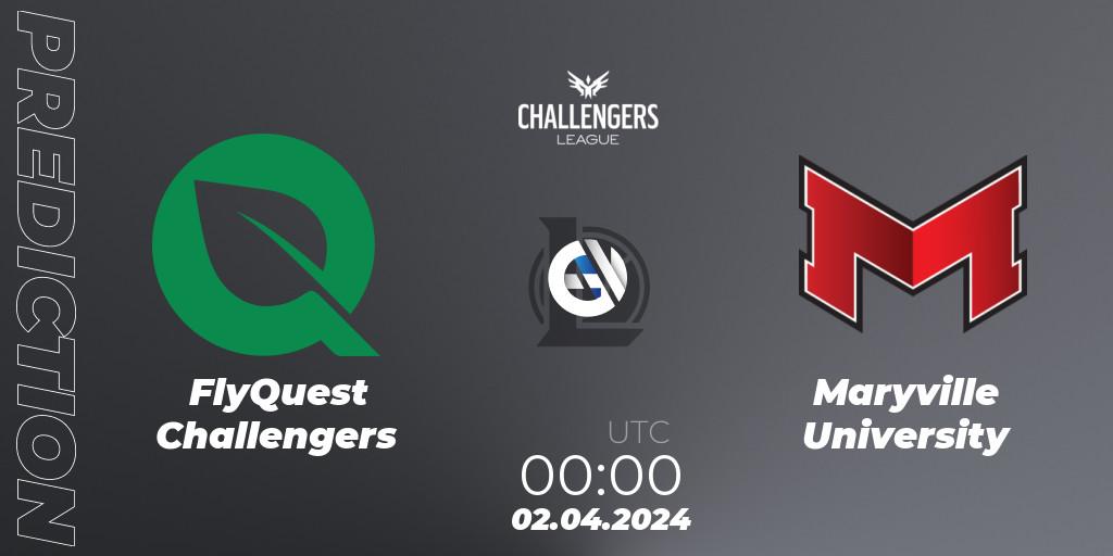 Pronóstico FlyQuest Challengers - Maryville University. 02.04.24, LoL, NACL 2024 Spring - Playoffs