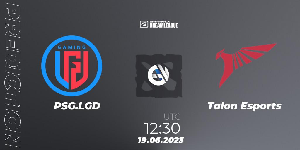 Pronóstico PSG.LGD - Talon Esports. 19.06.2023 at 12:50, Dota 2, DreamLeague Season 20 - Group Stage 2