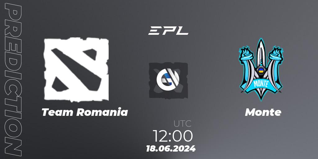 Pronóstico Team Romania - Monte. 18.06.2024 at 12:00, Dota 2, European Pro League Season 19: Division 2