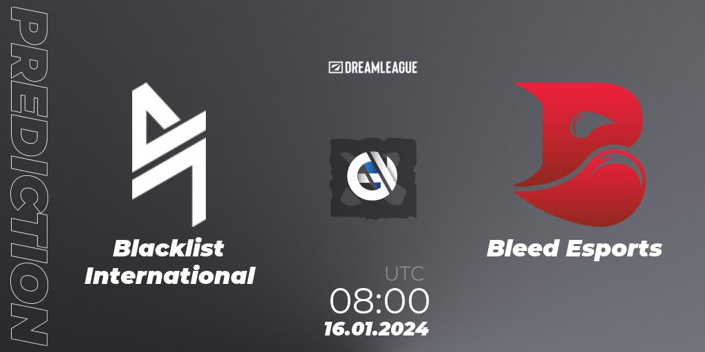 Pronóstico Blacklist International - Bleed Esports. 16.01.2024 at 08:00, Dota 2, DreamLeague Season 22: Southeast Asia Closed Qualifier