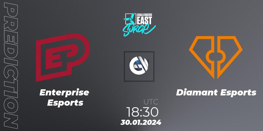 Pronóstico Enterprise Esports - Diamant Esports. 30.01.24, VALORANT, VALORANT Challengers 2024 East: Surge Split 1