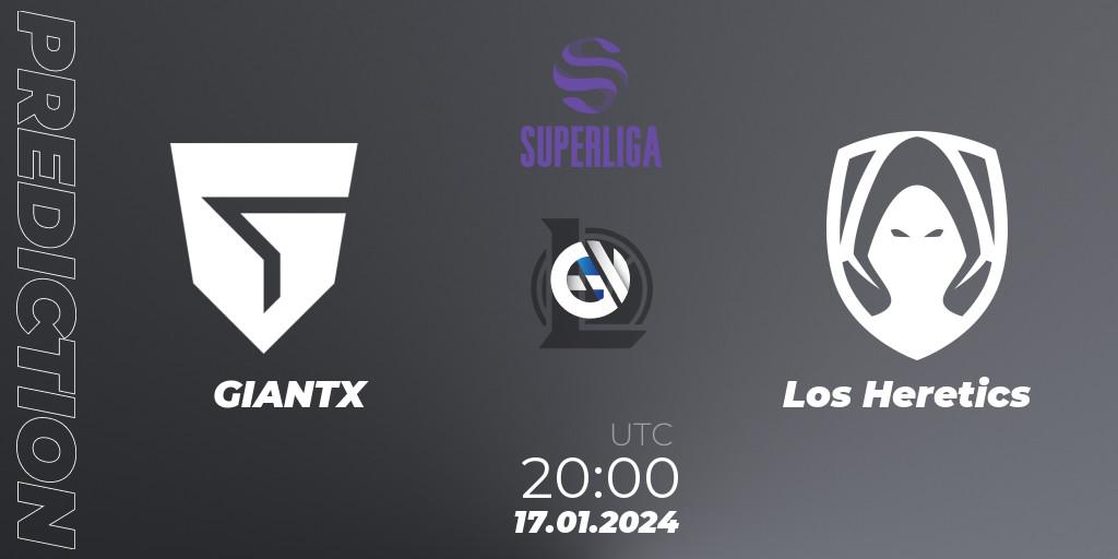 Pronóstico GIANTX Academy - Los Heretics. 17.01.2024 at 20:00, LoL, Superliga Spring 2024 - Group Stage