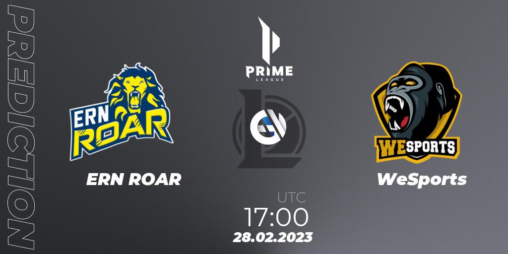 Pronóstico ERN ROAR - WeSports. 28.02.23, LoL, Prime League 2nd Division Spring 2023 - Group Stage