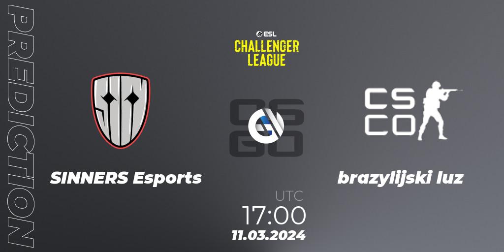 Pronóstico SINNERS Esports - brazylijski luz. 11.03.24, CS2 (CS:GO), ESL Challenger League Season 47: Europe