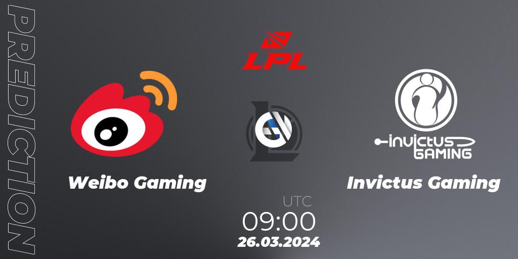 Pronóstico Weibo Gaming - Invictus Gaming. 26.03.24, LoL, LPL Spring 2024 - Group Stage