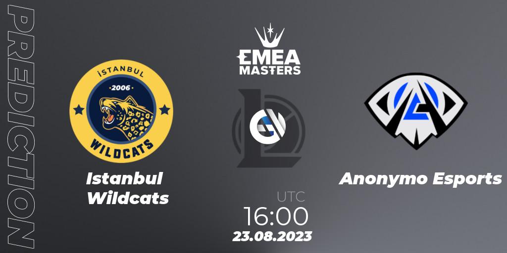 Pronóstico Istanbul Wildcats - Anonymo Esports. 23.08.23, LoL, EMEA Masters Summer 2023