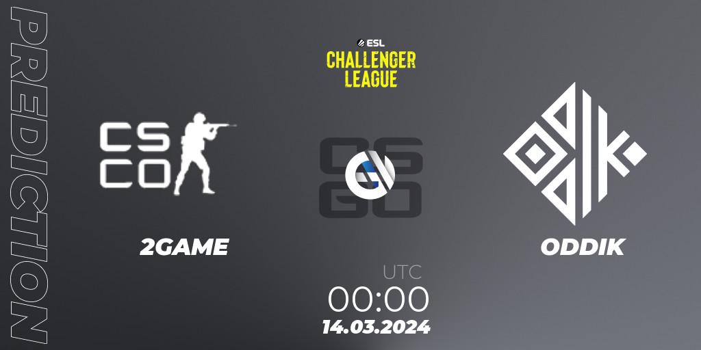 Pronóstico 2GAME - ODDIK. 16.03.24, CS2 (CS:GO), ESL Challenger League Season 47: South America