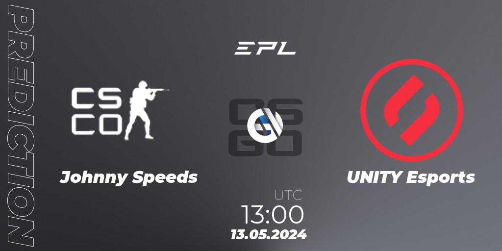 Pronóstico Johnny Speeds - UNITY Esports. 13.05.2024 at 13:00, Counter-Strike (CS2), European Pro League Season 17: Division 2