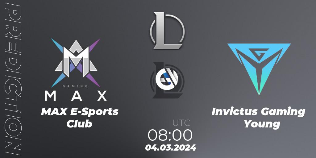 Pronóstico MAX E-Sports Club - Invictus Gaming Young. 04.03.24, LoL, LDL 2024 - Stage 1