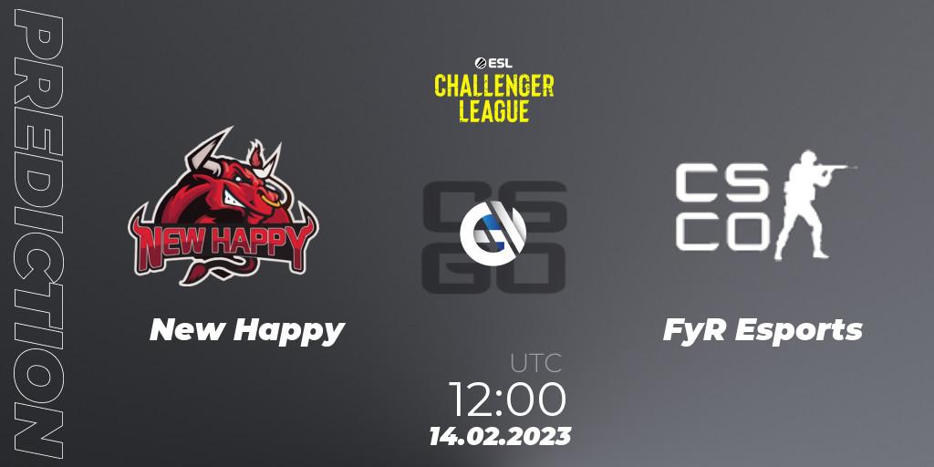 Pronóstico NewHappy - FyR Esports. 14.02.23, CS2 (CS:GO), ESL Challenger League Season 44: Asia-Pacific