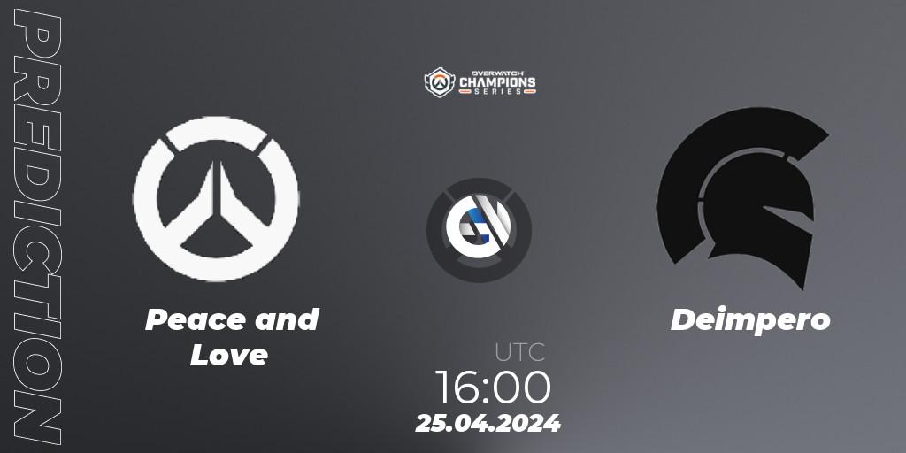 Pronóstico Peace and Love - Deimpero. 25.04.2024 at 16:00, Overwatch, Overwatch Champions Series 2024 - EMEA Stage 2 Main Event