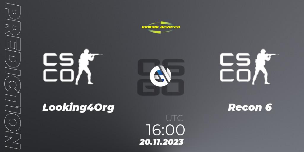 Pronóstico Looking4Org - Recon 6. 20.11.2023 at 16:00, Counter-Strike (CS2), Gaming Devoted Become The Best