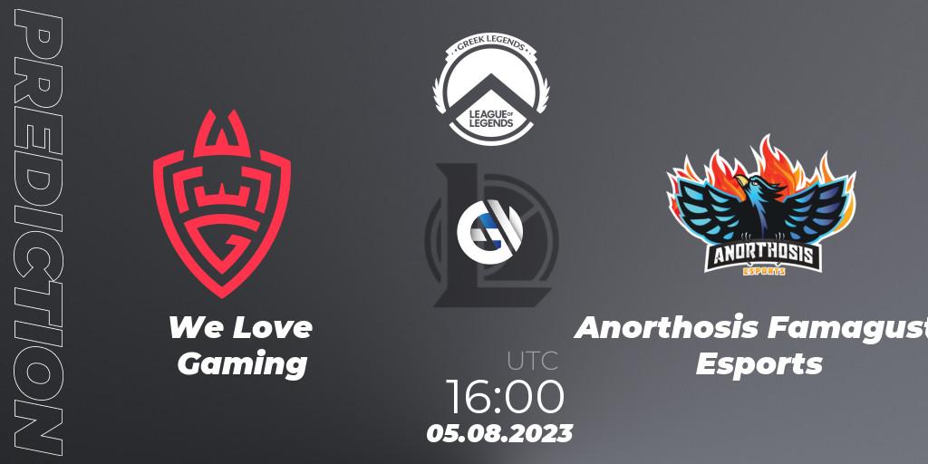 Pronóstico We Love Gaming - Anorthosis Famagusta Esports. 05.08.2023 at 16:00, LoL, Greek Legends League Summer 2023