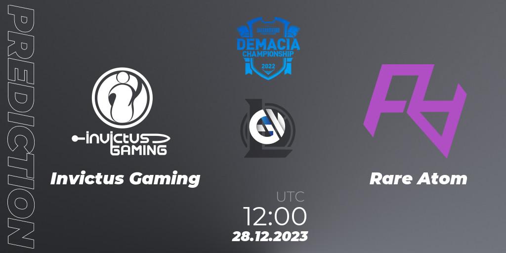 Pronóstico Invictus Gaming - Rare Atom. 28.12.2023 at 11:00, LoL, Demacia Cup 2023 Group Stage