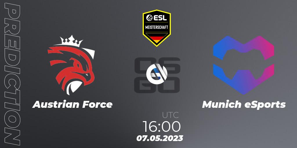 Pronóstico Austrian Force - Munich eSports. 07.05.23, CS2 (CS:GO), ESL Meisterschaft: Spring 2023 - Division 2