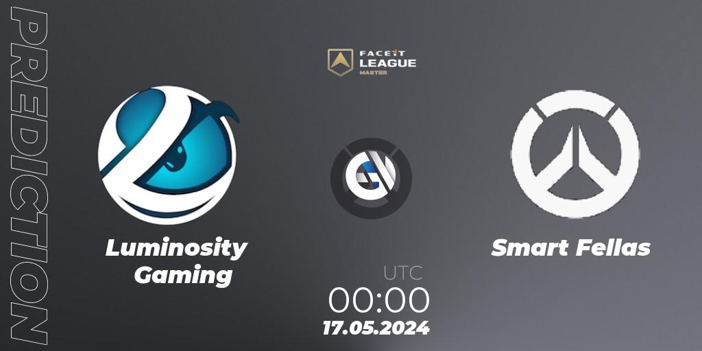 Pronóstico Luminosity Gaming - Smart Fellas. 17.05.2024 at 00:00, Overwatch, FACEIT League Season 1 - NA Master Road to EWC